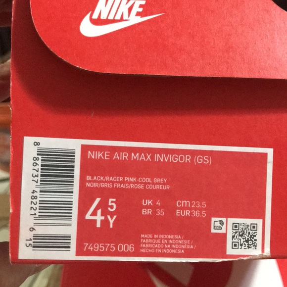 New Nike Air Max Invigor (GS) 4.5 youth / 6 women BNIB NEW - Picture 5 of 6